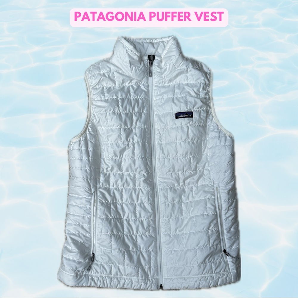 Patagonia White Quilted Down-Blend Puffer Vest